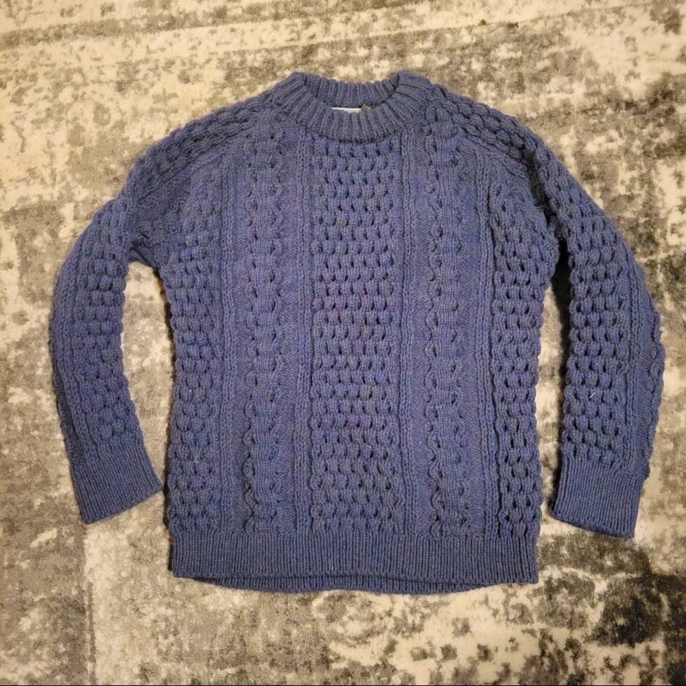 John Molly Pure Virgin Wool Knit Sweater: Blueish Grey